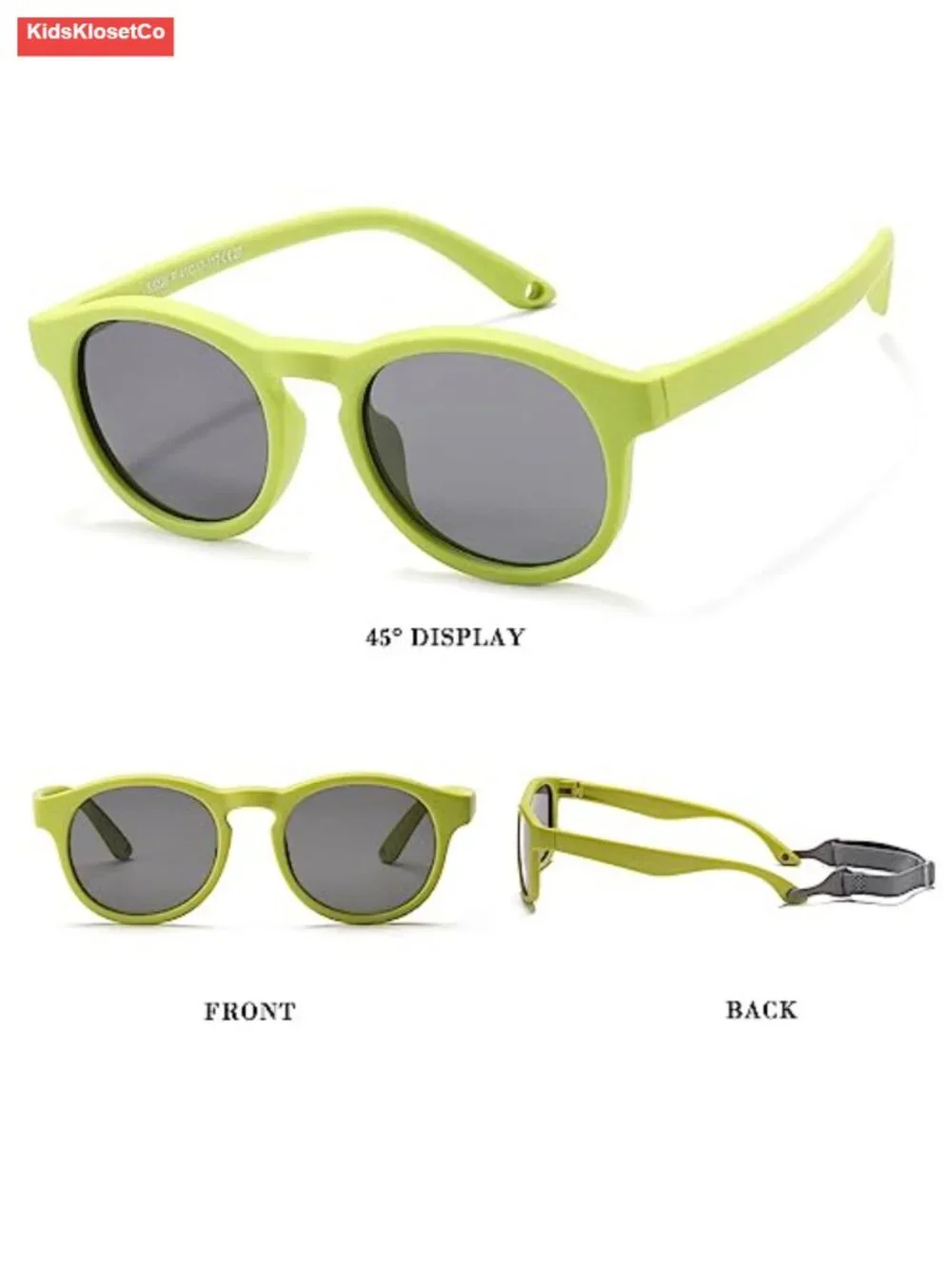 Polarized Baby Sunglasses with Strap, TPEE Flexible Frame, UV400 Protection for